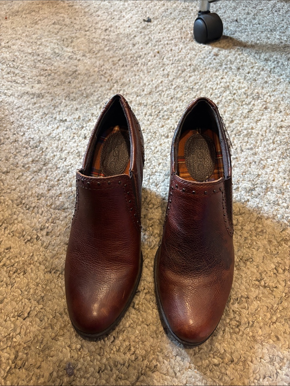 boc Women's Burgundy Leather Heeled Ankle Boots